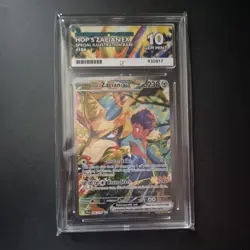 Pokemon TCG Hop's Zacian EX Card 186/159 Sir Journey Together Ace 10 Gem Mint - Image 1