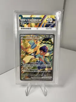 Pokemon TCG Hop's Zacian EX Card 186/159 Sir Journey Together Ace 10 Gem Mint - Image 1