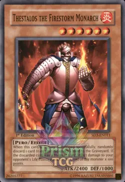 1st Ed Thestalos the Firestorm Monarch SD3-EN011 Yugioh - Image 1