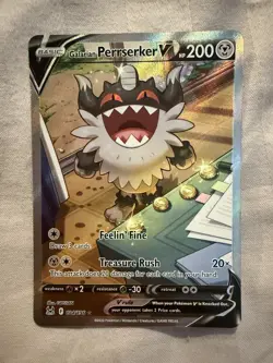 Pokemon Card Galarian Perrserker V 184/196 Ultra Lost Origin Near Mint - Image 1