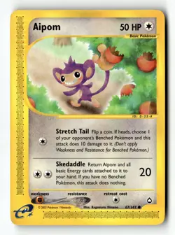 Pokemon Card Aipom LP Aquapolis 067/147 (1) - Image 1