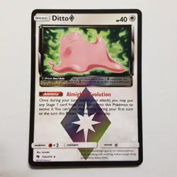 Pokemon TCG Ditto Prism Star 154/214 Lost Thunder Prism Rare Holo - Image 1