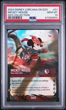 PSA 10 GEM MINT 2024 DISNEY LORCANA EN D23-D23 EXPO PROMO #01 MICKEY MOUSE D23 - Image 1