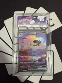 Pokemon TCG Charizard EX SAR 201/165 Japanese 151 Ace Gem 10 PERFECT SUBGRADES - Image 1