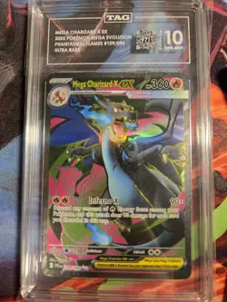 Pokemon Mega Charizard X Ex 109/094 Phantasmal Flames Holo Ultra Rare TAG 10 - Image 1