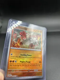 Pokemon Prismatic Evolutions Groudon 049/131 Pokeball Holo Texture Shift Error - Image 2