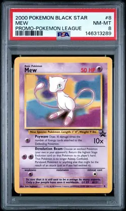 ✨2000 Pokemon Black Star Mew 8 Wotc Promo Regular GRADED PSA 8 - Image 3