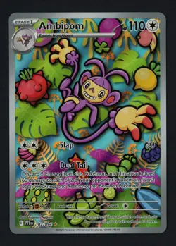 Ambipom 107/094 ME02: Phantasmal Flames Holofoil Illustration Rare Pokemon TCG - Image 1