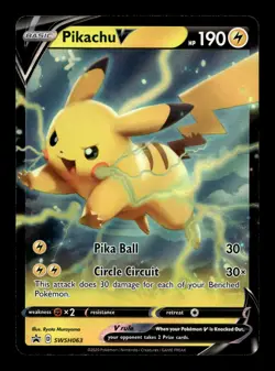 Pikachu V SWSH063 SWSH: Sword & Shield Holofoil Promo Pokemon TCG - Image 1