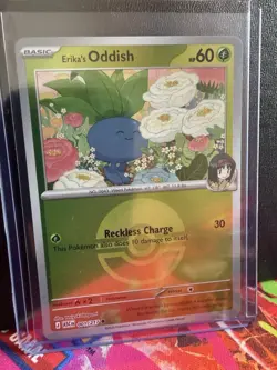 Pokemon TCG Card Erika's Oddish (Poke Ball) ASC Common 001/217 NM - Image 1