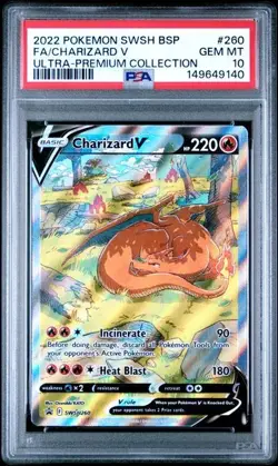 PSA 10 CHARIZARD V SWSH260 BLACK STAR PROMO ULTRA PREMIUM COLLECT. POKEMON - Image 1
