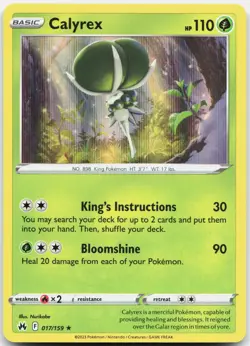 Calyrex 017/159 Holo Rare Crown Zenith Pokemon Holo Near Mint - Image 1