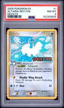 2005 POKEMON EX DEOXYS #1 ALTARIA-REVERSE FOIL PSA 8 - Image 1