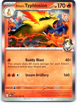 Ethan's Typhlosion (Non-holo) 34/182 Rare Deck Exclusives Pokemon Near Mint - Image 1