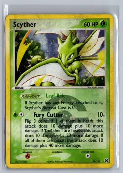 Scyther 29/112 Rare FireRed & LeafGreen Pokemon Reverse Holo Damaged - Image 1