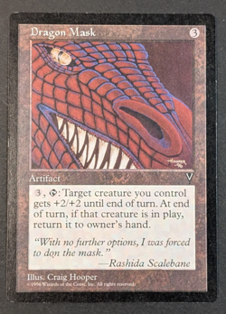 MTG - 1x Dragon Mask - Visions - Light Play - Vintage - Magic The Gathering 1996 - Image 1