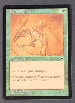 MTG - 1x Horned Sliver - Tempest - NM - Vintage - Green - Magic The Gathering - Image 1