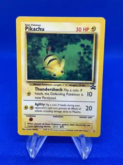 VTG Pokemon WoTC Promo Pikachu 27/53 Regular Black Star Promo LP - Image 1