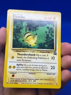 VTG Pokemon WoTC Promo Pikachu 27/53 Regular Black Star Promo LP - Image 2