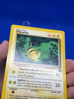 VTG Pokemon WoTC Promo Pikachu 27/53 Regular Black Star Promo LP - Image 4