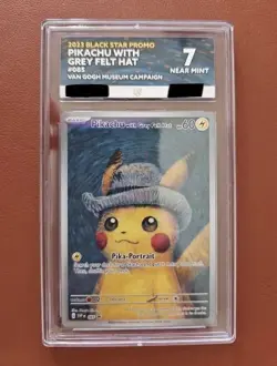 Nintendo Pokemon TCG Black Star Promo Pikachu with Grey Felt Hat #085 PSA 7 - Image 1