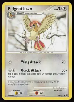Pidgeotto 58/132 Uncommon Secret Wonders Pokemon Lightly Played - Image 1