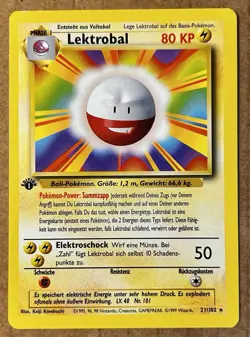 Pokemon TCG Lektrobal 1st Edition Rare German Base Set 21/102 (NM) - Image 1