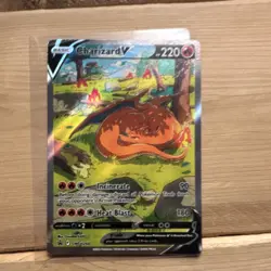 OFFER! Pokemon TCG Charizard V 260 Sword & Shield Promo Dmg finger shows creases - Image 1