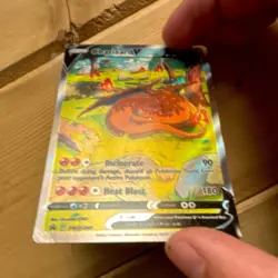 OFFER! Pokemon TCG Charizard V 260 Sword & Shield Promo Dmg finger shows creases - Image 3