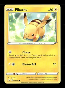Pikachu 065/202 Sword & Shield NM/M Pokemon - Image 1
