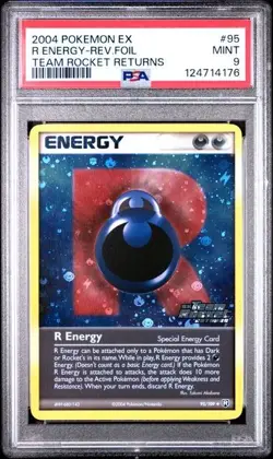 2004 Pokemon Team Rocket Returns R Energy Reverse Foil 95/109 PSA 9 Mint - Image 1