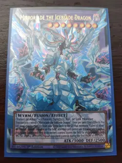 YUGIOH MIRRORJADE THE ICEBLADE DRAGON OVERFRAME ULTRA RARE NM RA05-EN148 - Image 1