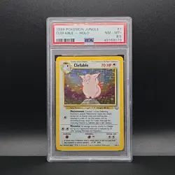 Pokemon TCG Card Clefable 1/64 Jungle Unlimited Holo Rare WOTC - PSA 8.5 POP 23 - Image 1
