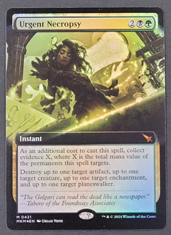 MTG - 1x Urgent Necropsy - Murders at Karlov Manor - Extended Art - NM - Magic - Image 1