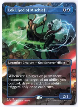 Loki, God of Mischief (Borderless) MSH 343 Magic: The Gathering R NM - Image 1