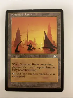 MTG LP Scorched Ruins Weatherlight Free Shipping In The US With Tracking - Image 1