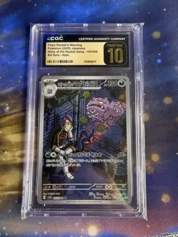 Pokemon TCG CGC Pristine 10 2025 Team Rocket's Weezing 105/098 AR Holo JP - Image 1