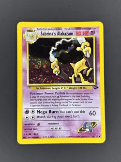 Wizards Pokemon TCG Sabrina's Alakazam 16/132 Gym Challenge Holo Rare HP80 - Image 2