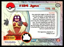 Pokemon TCG #124 Jynx Topps Series 3 - Image 2