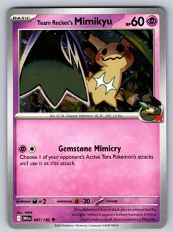 (x2) Team Rocket's Mimikyu 087/182 Uncommon Destined Rivals Near Mint - Image 1