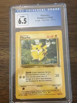 Pikachu 60/64 1999 Pokemon Jungle Non-Holo Vintage Slab Wizards Wotc CGC 6.5 - Image 1