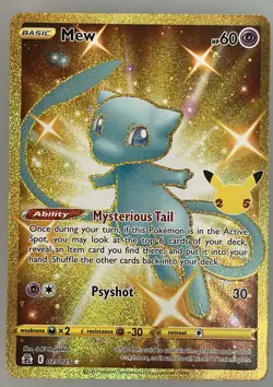 POKEMON CELEBRATIONS 25th ANNIVERSARY GOLD MEW FULL ART 025/025 NM/Mint - Image 1
