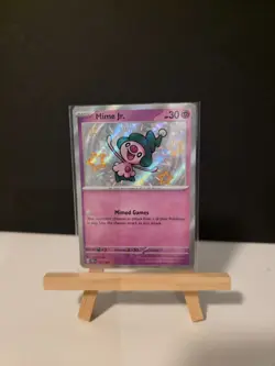 Pokemon TCG Mime Jr. 157/091 Sv: Paldean Fates Holo Shiny Rare NM - Image 1