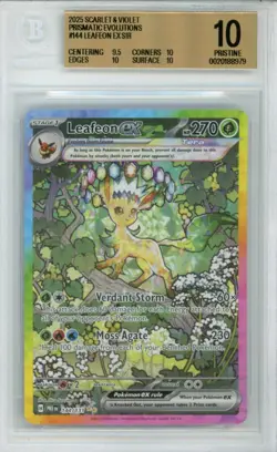 2024 Pokemon Leafeon EX Prismatic Evolutions SIR #144 BGS 10 PRISTINE POP 9 - Image 1