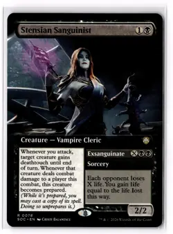 Stensian Sanguinist (Extended Art) 78 Commander: Secrets of Strixhaven SOC NM - Image 1
