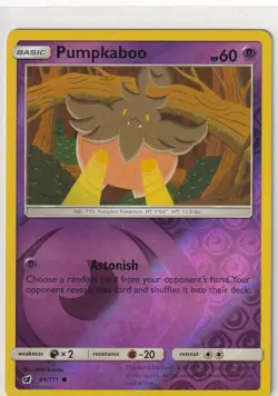 Pokemon Karte Aufziehen der Sturmrote Nr. 44/111 Pumpkaboo Reverse Holo englisch - Image 1