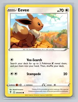 Pokemon Eevee 125/203 Common Evolving Skies NM Rayquaza Cameo - Image 1