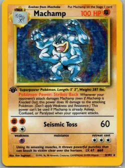 Machamp 8/102 Holo Holo Rare Deck Exclusives Pokemon 1st Edition Holo Near Mint - Image 1