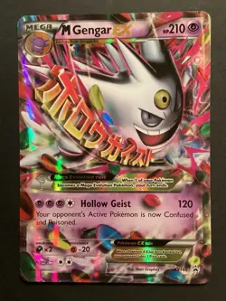 Pokemon TCG M Gengar EX XY166 Full Art Holo Promo Black Star Mega Gengar English - Image 1