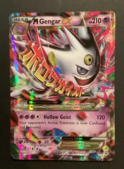 Pokemon TCG M Gengar EX XY166 Full Art Holo Promo Black Star Mega Gengar English - Image 2